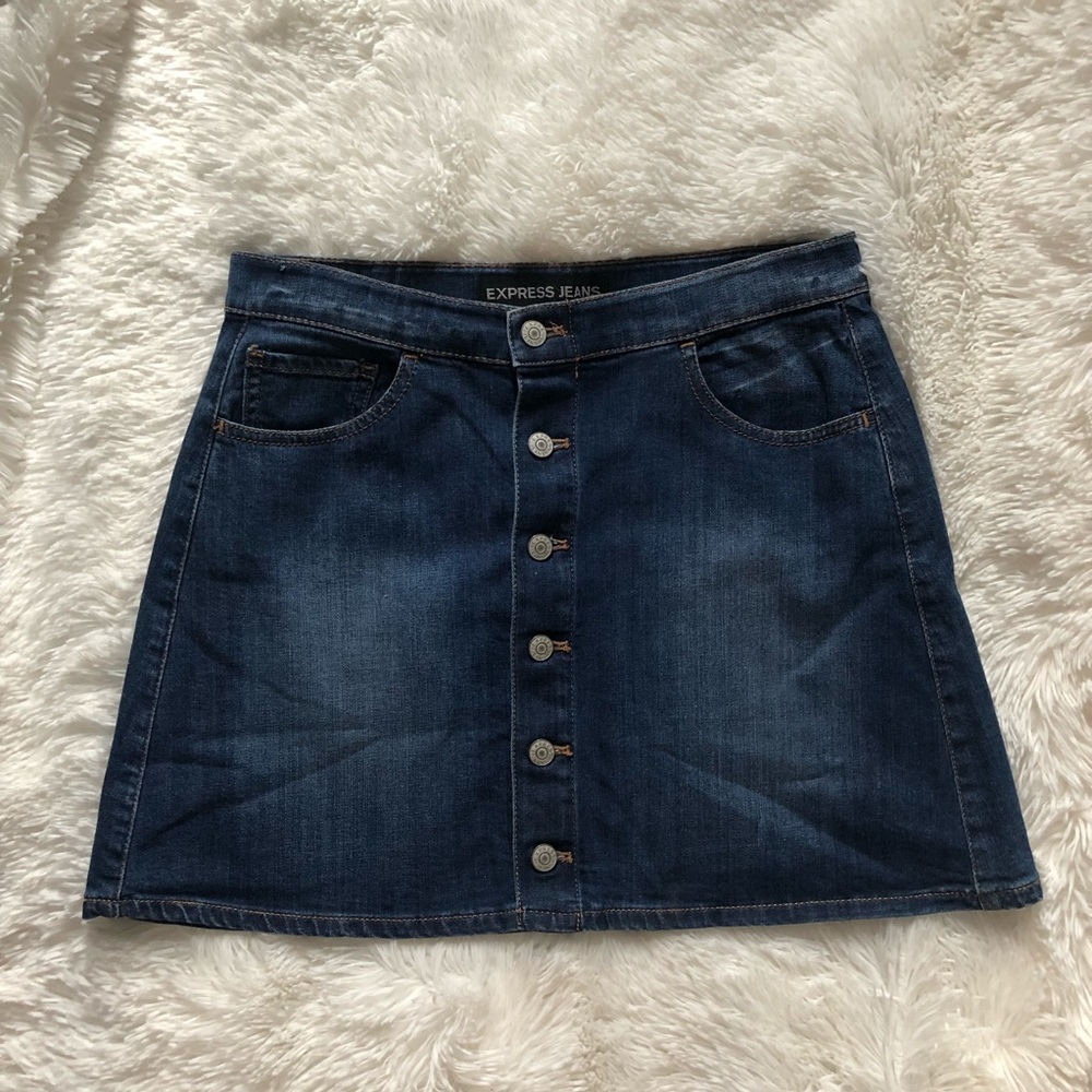 Button Front Denim / Jean Skirt